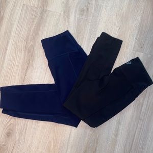 Navy Blue and Black New Balance Leggings